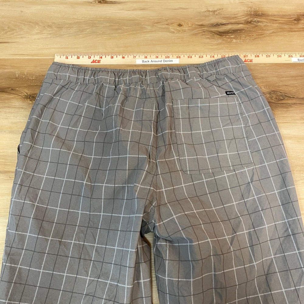 BRIXTON Steady Loose Fit Plaid Cargo Pants Mens Large Gray Nylon Blend Belted - Picture 8 of 9